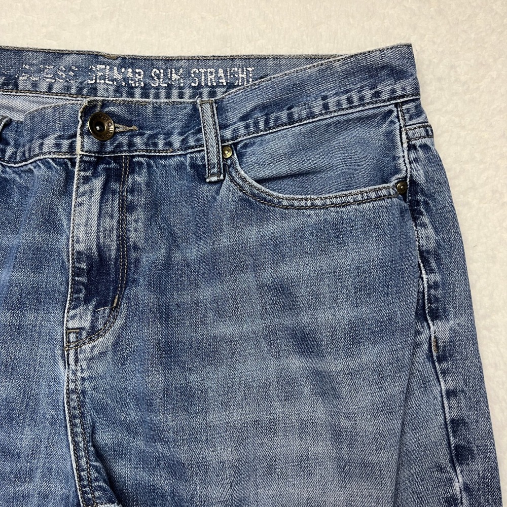 Guess Jeans Mens 38x30 Blue Delmar Slim Straight ZB1017DOLF9 Cotton Denim